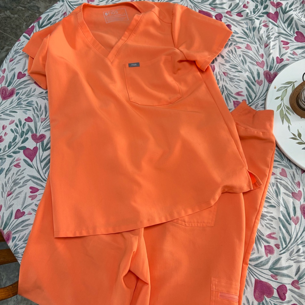Figs Vibrant Orange Women's Blouse